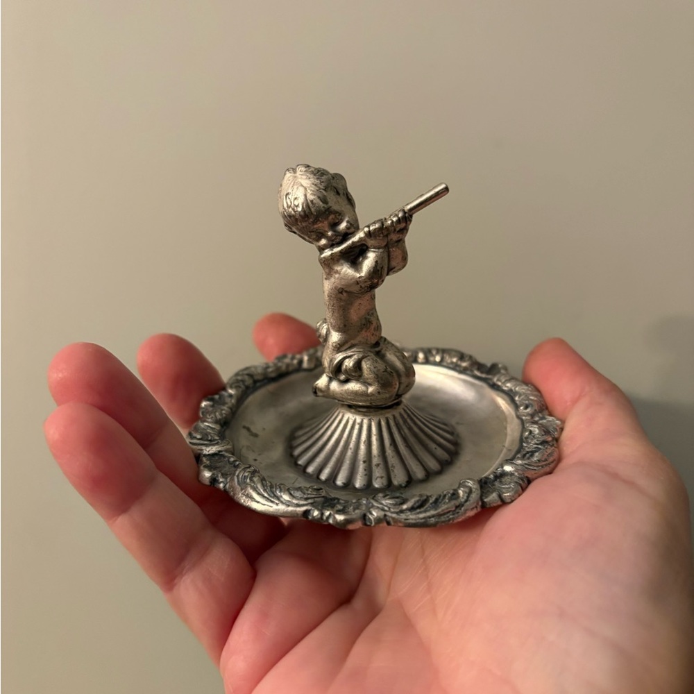 Vintage Antique Victoria Cherub Trinket Dish